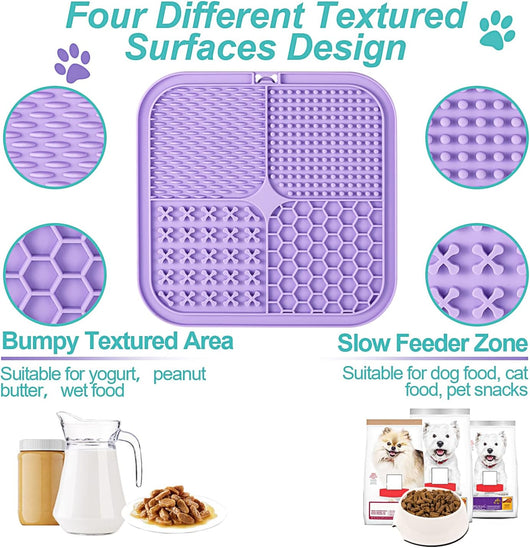 Large Dog Lick Mat 2-Pack with Suction Cups