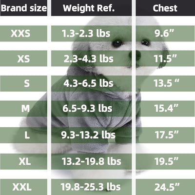 Dog Hoodie Sweater for Small Dogs & Cats – Soft Warm Puppy Sweatshirt with Snap Closure