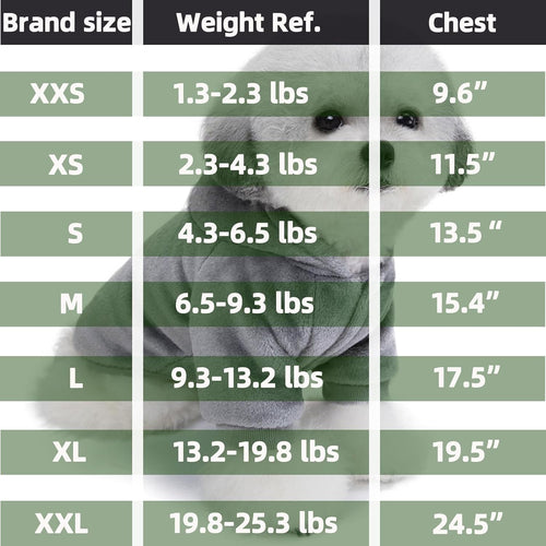 Dog Hoodie Sweater for Small Dogs & Cats – Soft Warm Puppy Sweatshirt with Snap Closure
