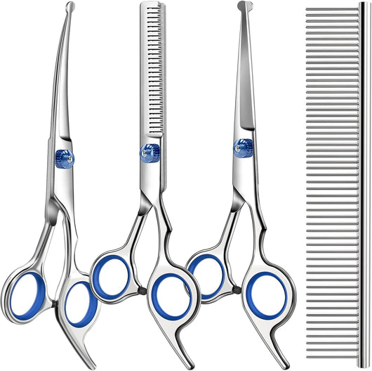 4-in-1 Dog & Cat Grooming Scissors Kit