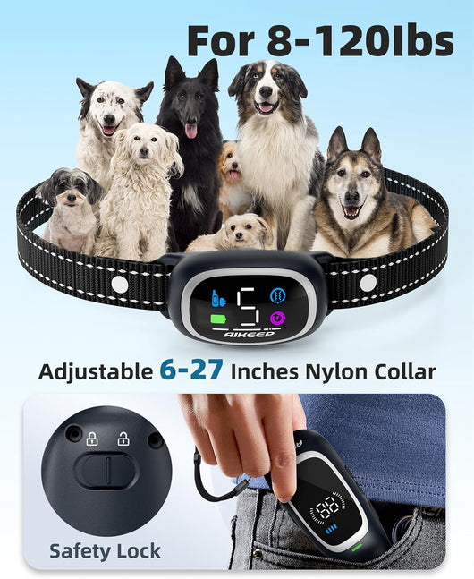 2-in-1 Dog Shock & Bark Collar with Remote I 3300FT Waterproof