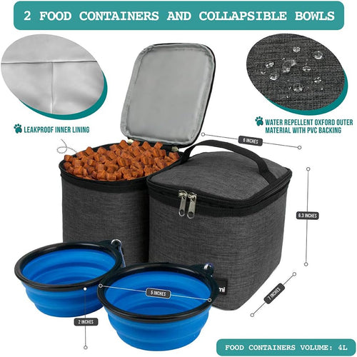 Dog Travel Backpack | Airline Approved Pet Travel Bag with Food Containers