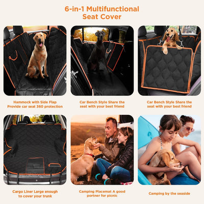 Waterproof Dog Car Seat Cover With Mesh Window