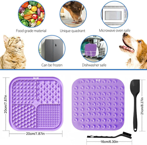 Dog Lick Mat 2-Pack with Suction Cups