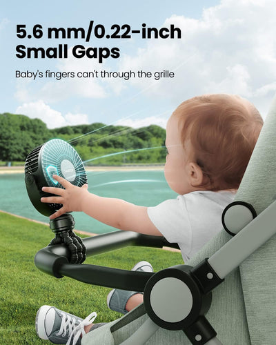 Portable Stroller Fan With Flexible Tripod Cooling