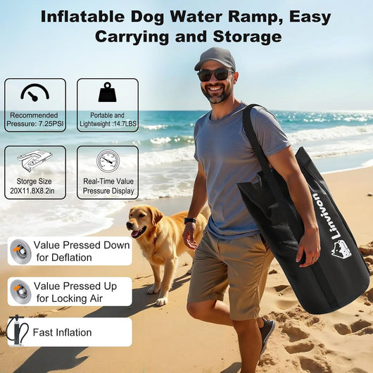 Inflatable Dog Boat Ramp for Safe Swimming