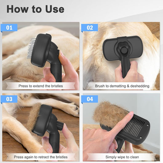 Self-Cleaning Shedding Brush for Dogs