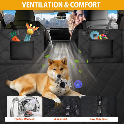 Heavy-Duty Waterproof Dog Backseat Extender Hammock Bed