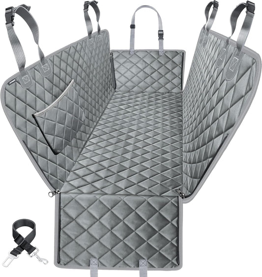 Waterproof dog car seat cover hammock with side flaps non slip backing for cars SUVs and trucks