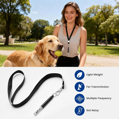 Adjustable Ultrasonic Dog Recall Training Whistle Set