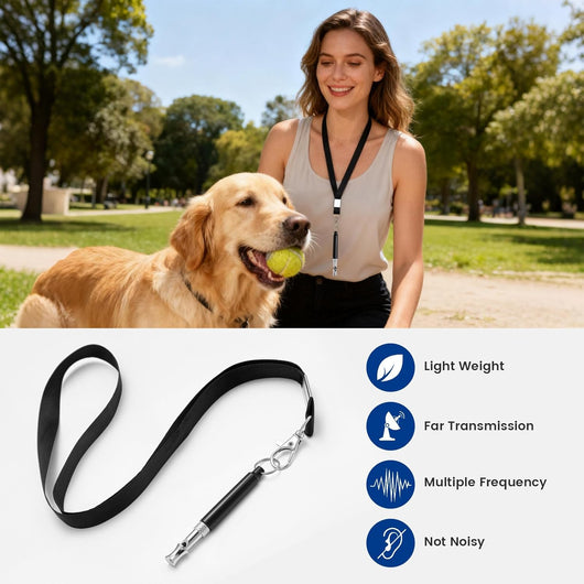 Adjustable Ultrasonic Dog Recall Training Whistle Set