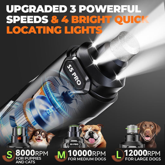 Quiet LED Dog Nail Grinder Grooming Kit