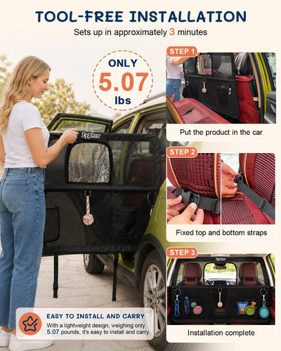 Dog Car Barrier Mesh Divider Travel Safety