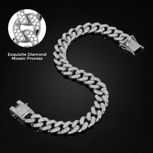 Silver Cuban Link Dog Chain Collar