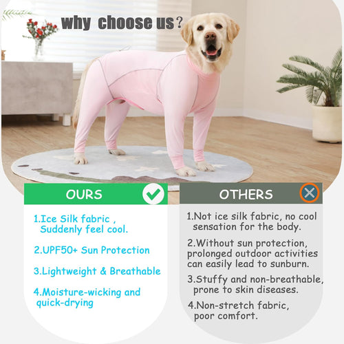Big Dog Breathable Dog Jumpsuit I Pink