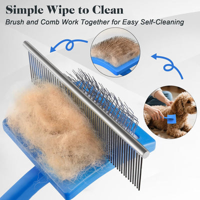 Professional Dog Grooming Brush And Comb Set