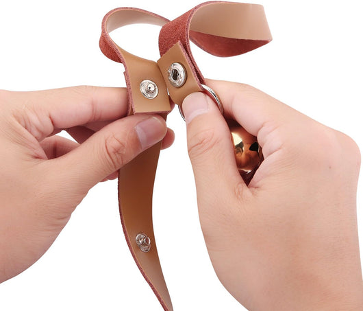 Elegant Leather Puppy Potty Training Doorbells Set