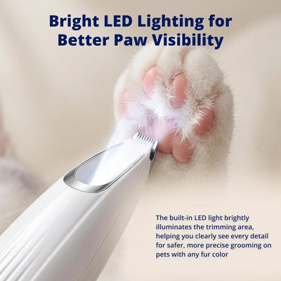 Silent Cordless Pet Paw Trimmer With Light