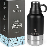 Insulated Dog Water Bottle with Travel Bowls