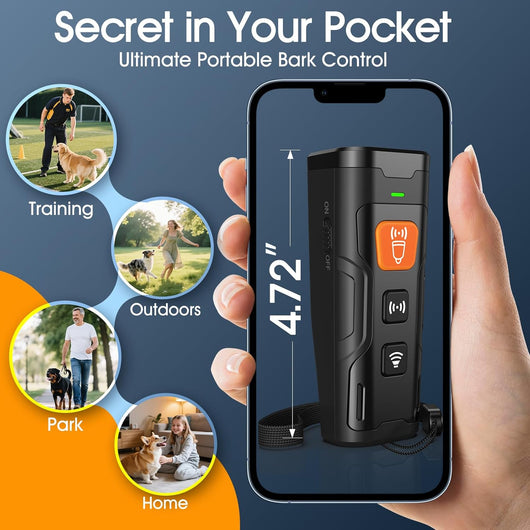 Ultrasonic Dog Bark Deterrent Device I 50FT Indoor & Outdoor