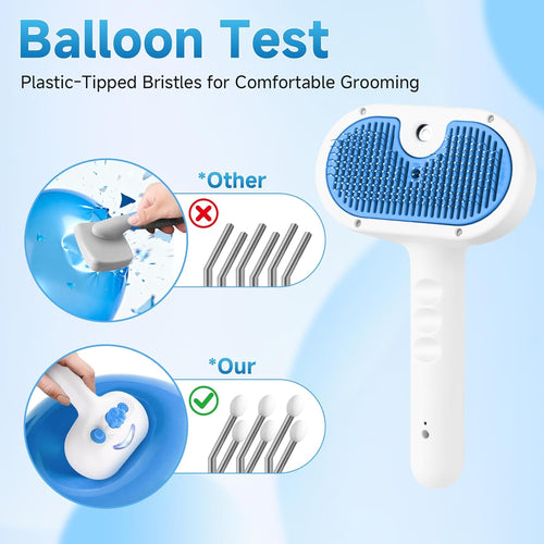 3-in-1 Steam Pet Grooming Brush Comb
