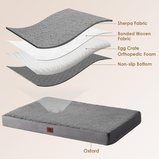 XL Orthopedic Dog Bed I Washable Crate Mat