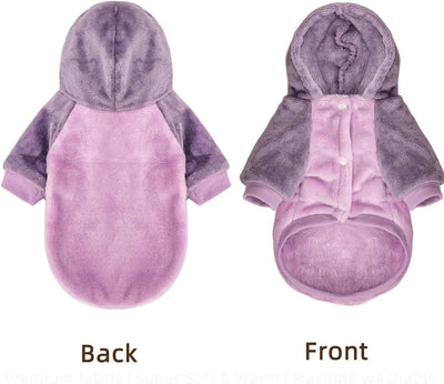 Dog Hoodie Sweater for Small Dogs & Cats – Soft Warm Puppy Sweatshirt with Snap Closure