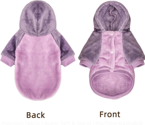 Dog Hoodie Sweater for Small Dogs & Cats – Soft Warm Puppy Sweatshirt with Snap Closure