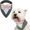 Grey Formal Dog Tuxedo Bandana with Bowtie