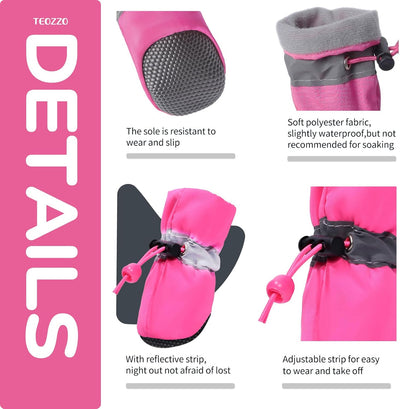 Dog Boots | Soft Fleece Anti-Slip Reflective Paw Shoes