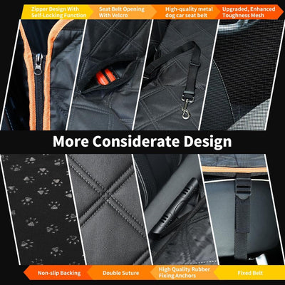 Dog Car Seat Cover Hard Bottom Extender Hammock