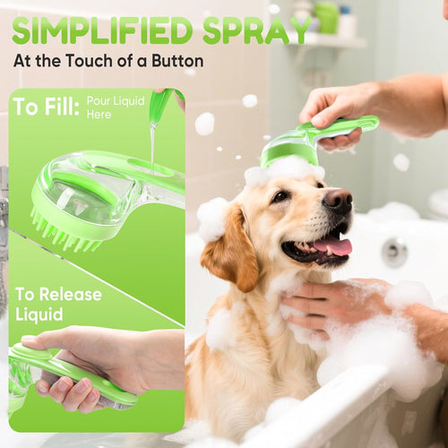 2-Pack Pet Shampoo Dispensing Bath Brushes