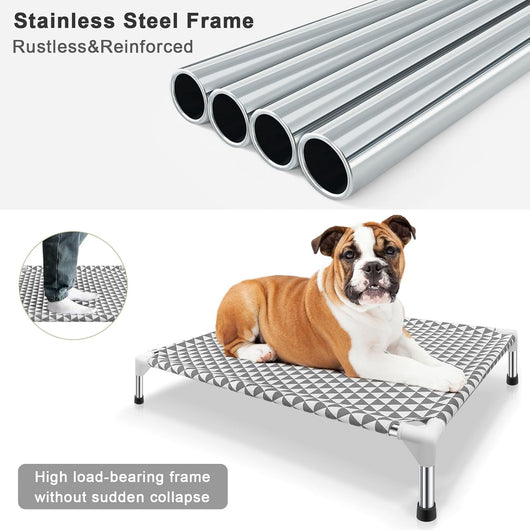 Elevated Outdoor Dog Bed With Cotton Surface