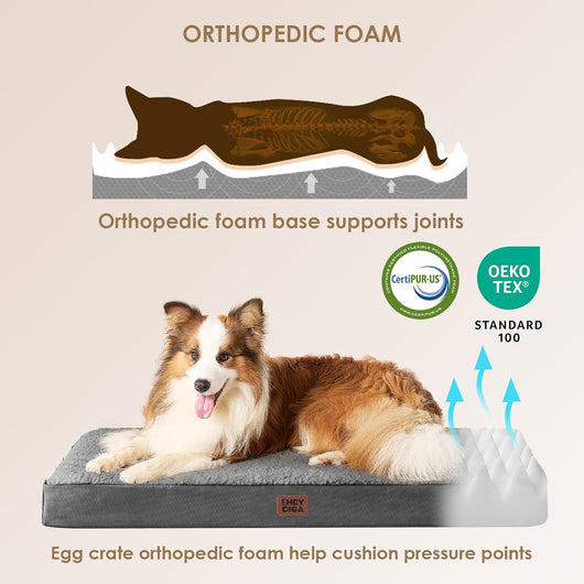 XL Orthopedic Dog Bed I Washable Crate Mat