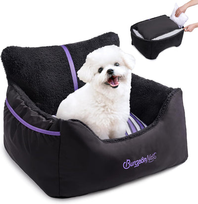 Cozy Washable Dog Car Booster Seat Bed