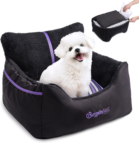 Cozy Washable Dog Car Booster Seat Bed