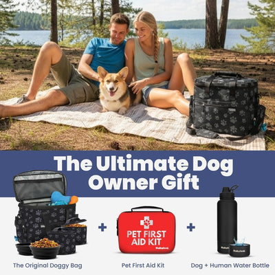 Large Dog Travel Bag With Feeding Bowls
