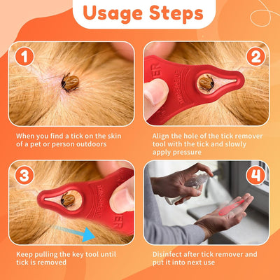 3-Pack Portable Tick Remover Keys for Dogs