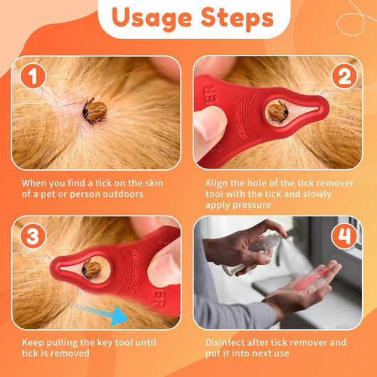 3-Pack Portable Tick Remover Keys for Dogs