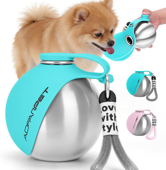 Stainless Steel Dog Water Bottle – 10 oz