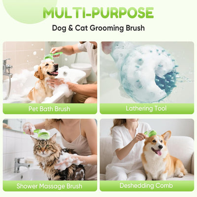 2-Pack Pet Shampoo Dispensing Bath Brushes