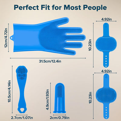 6-Piece Silicone Pet Grooming Kit