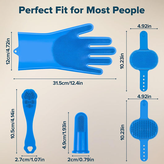 6-Piece Silicone Pet Grooming Kit