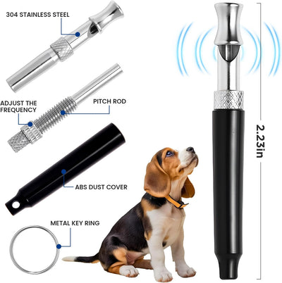 Adjustable Ultrasonic Dog Recall Training Whistle Set