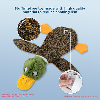 Squeaky Stuffless Duck Toy for Busy Dogs