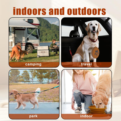 2-in-1 Collapsible Dog Travel Bowls with Carabiner