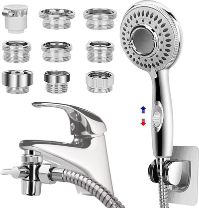 Pet shower sprayer with long hose attachment