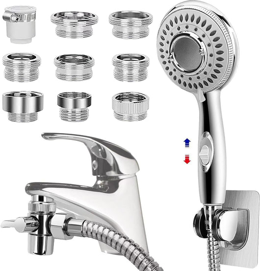 Pet shower sprayer with long hose attachment