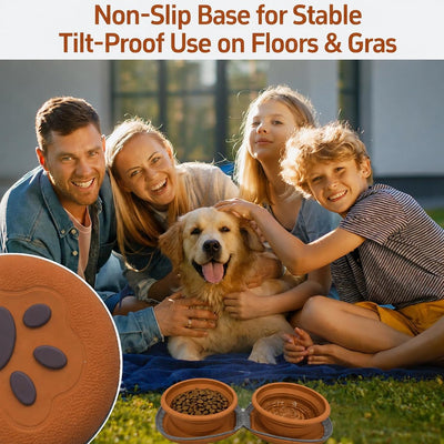 2-in-1 Collapsible Dog Travel Bowls with Carabiner
