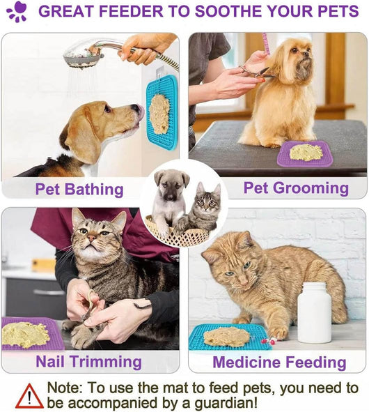 Dog Lick Mat 2-Pack with Suction Cups